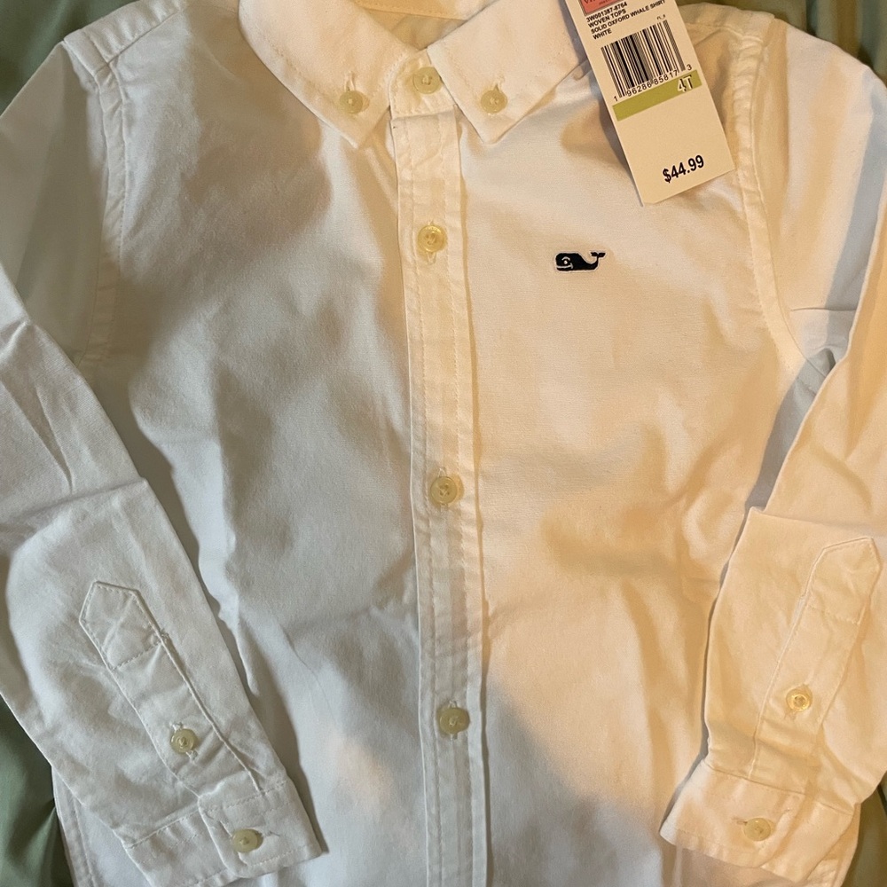 Vineyard Vines White Button Down Shirt for Kids